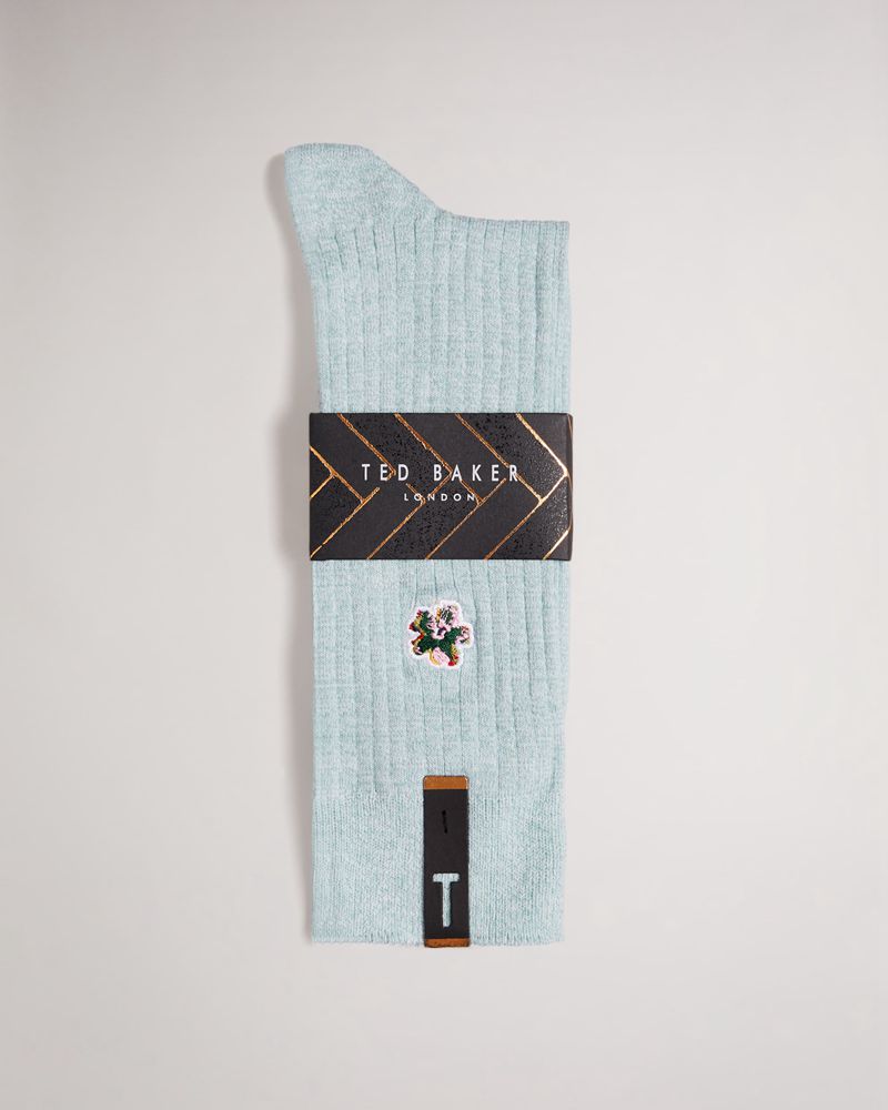 Ted Baker Boelow Flower Embroidery Strumpor Herr Blå | AKJ-194380