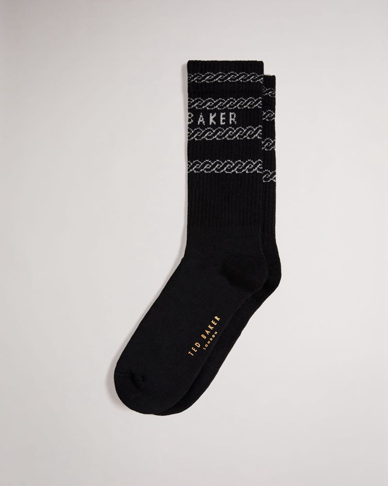 Ted Baker Chains Branded Chain Strumpor Herr Svarta | MTQ-596130