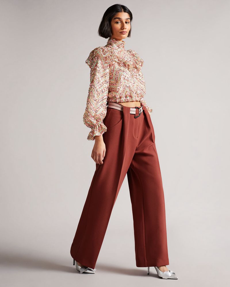 Ted Baker Conces Tailored Breda Leg Byxor Dam Bruna | QNH-120387