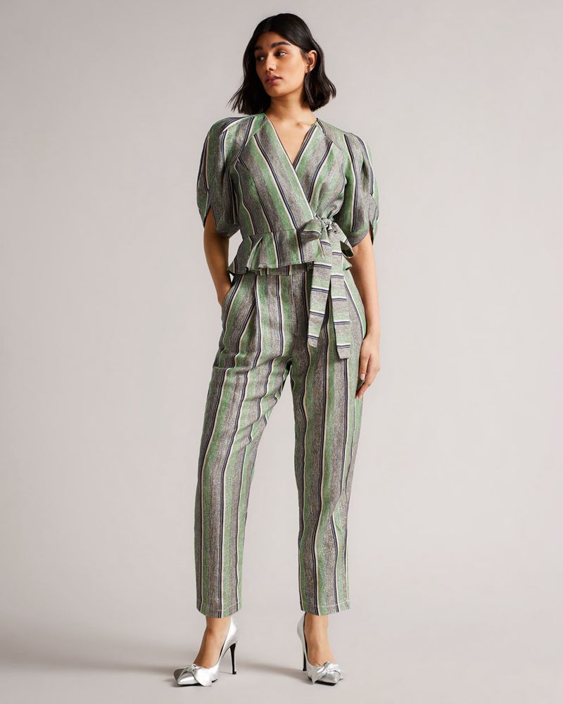 Ted Baker Cybele Striped Byxor Dam Gröna | NHJ-952380