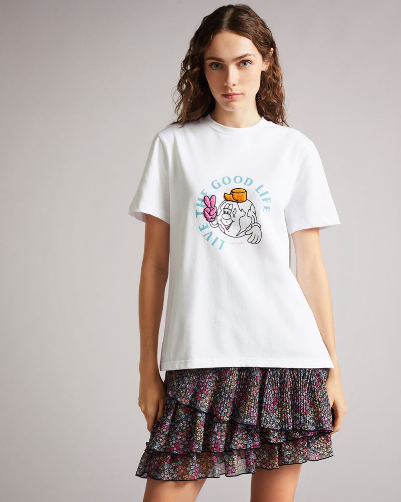 Ted Baker Dainno Good Life Graphic Tee Blast Dam Vita | GCA-849672