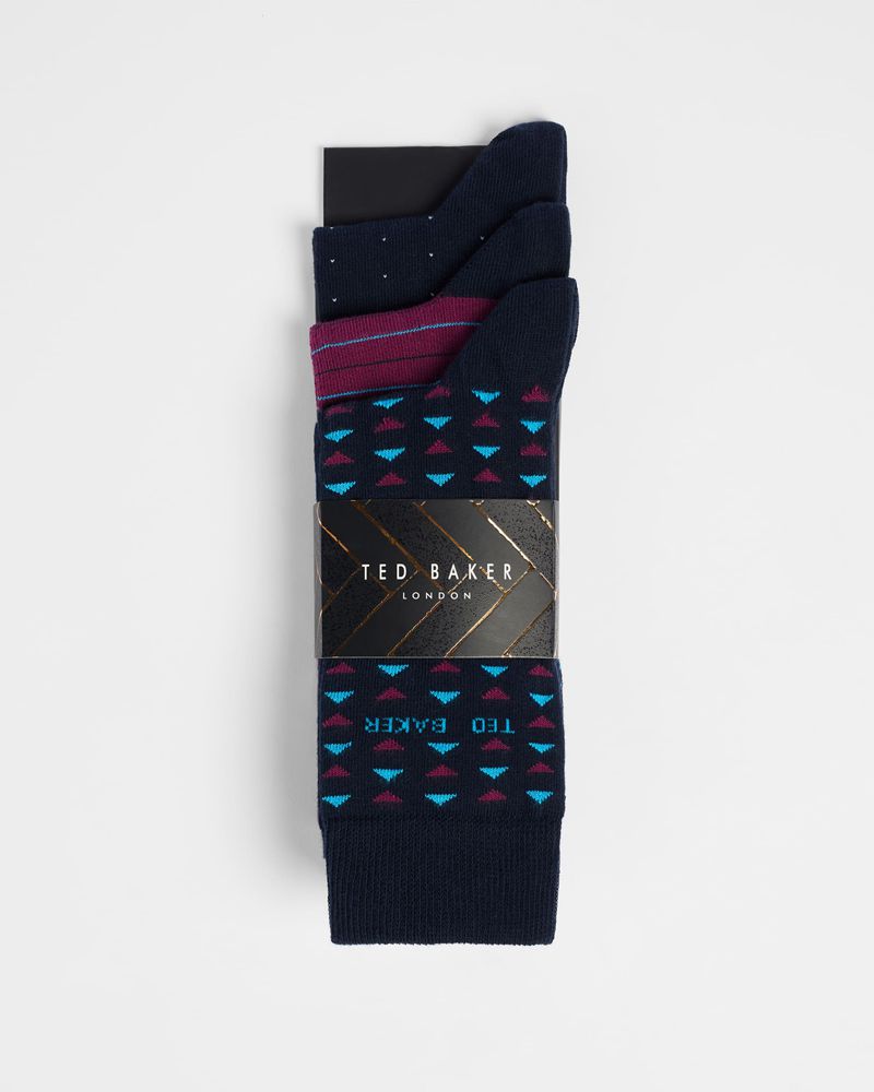 Ted Baker Elevntk Three Pack Of Strumpor Herr Olika Färger | HIP-496170
