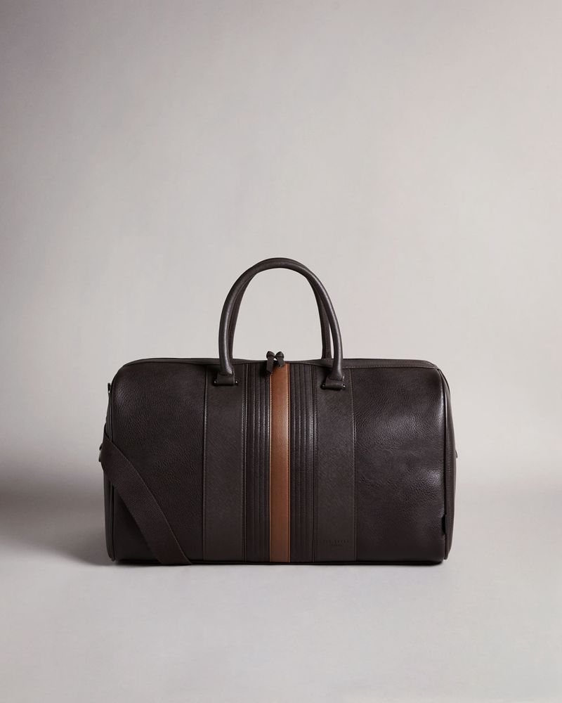 Ted Baker Evyday Striped Pu Weekendväska Herr Bruna | GSJ-345821