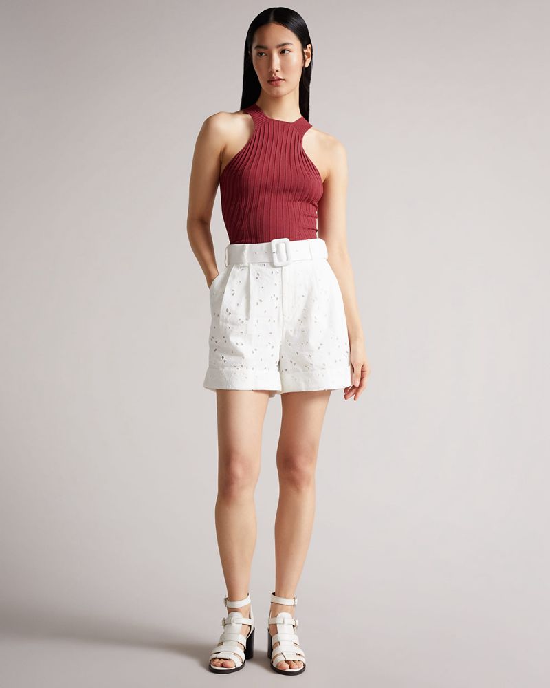 Ted Baker Feoniix Knitted Halterneck Blast Dam Rosa | LHD-403987