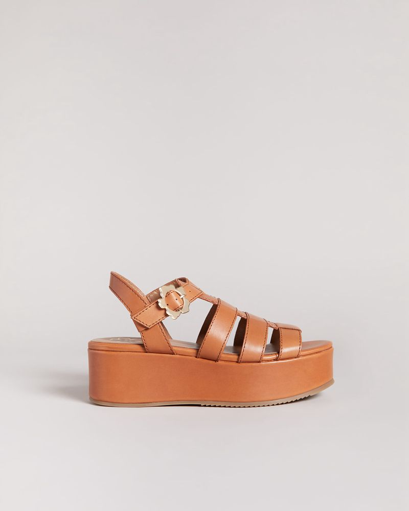 Ted Baker Ffayeta Läder Fisherman Platforms Sandaler Dam Bruna | BYX-673512