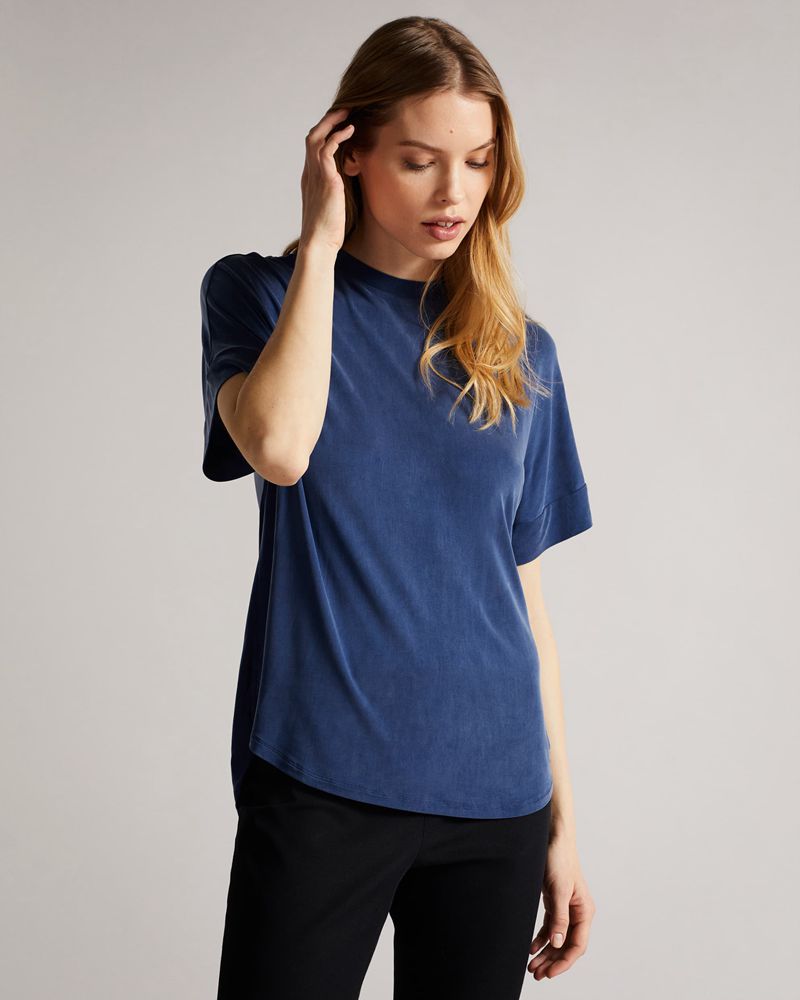Ted Baker Freyyia Cupro Tee Blast Dam Blå | TMX-794065