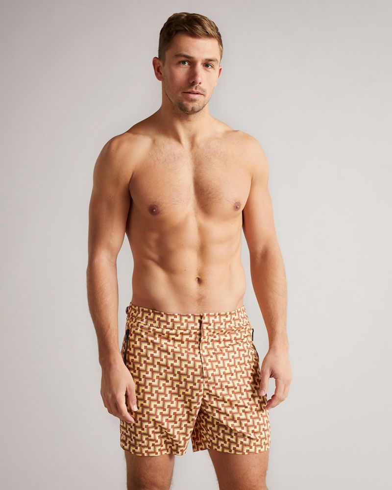 Ted Baker Harlley Geo Swim Badkläder Herr Orange | MZI-583492