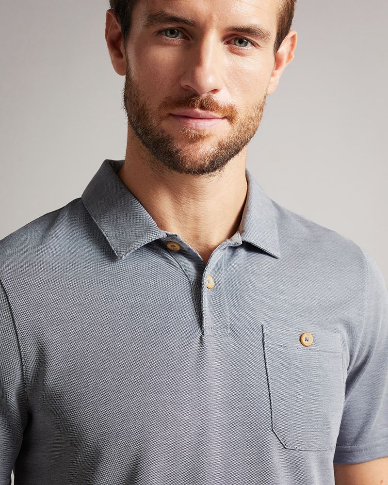 Ted Baker Hawka Ss Soft Touch Polo Blast Herr Marinblå | ETZ-195370