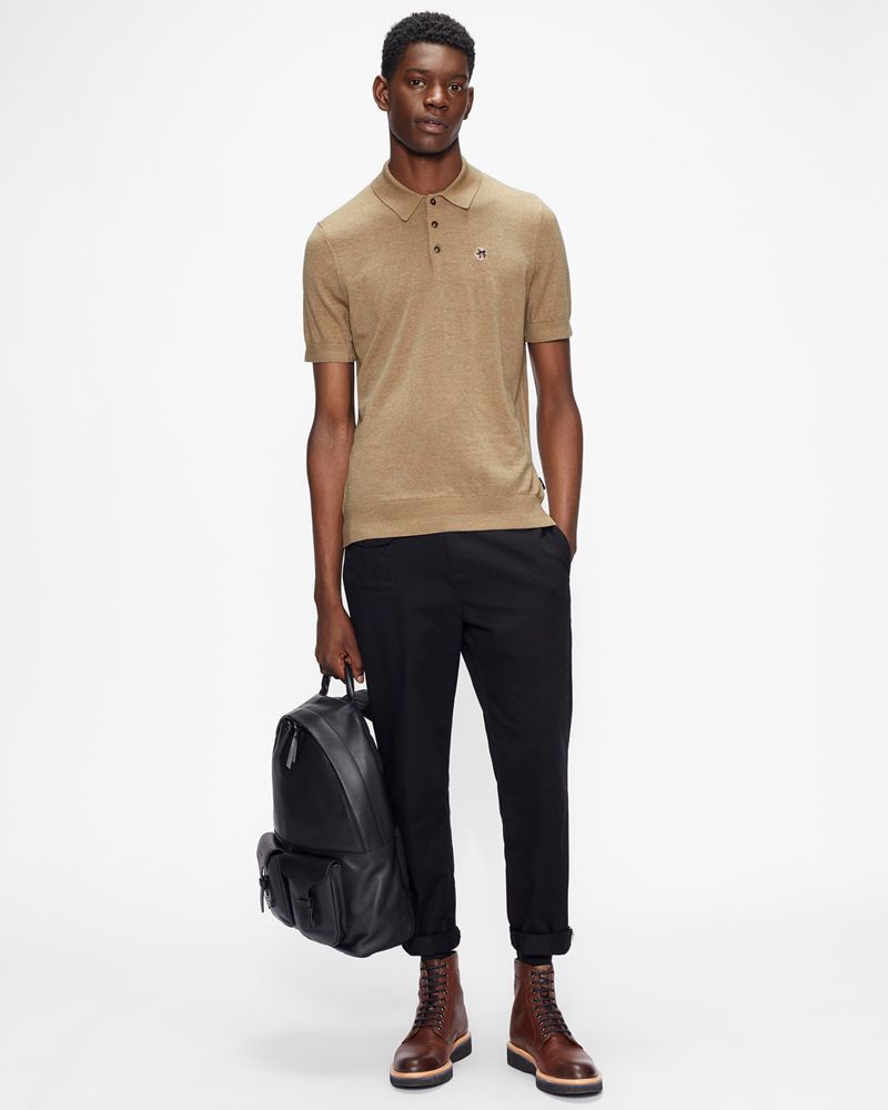 Ted Baker Haworth Sleeve Knitted Polo Blast Herr Bruna | UBV-258140