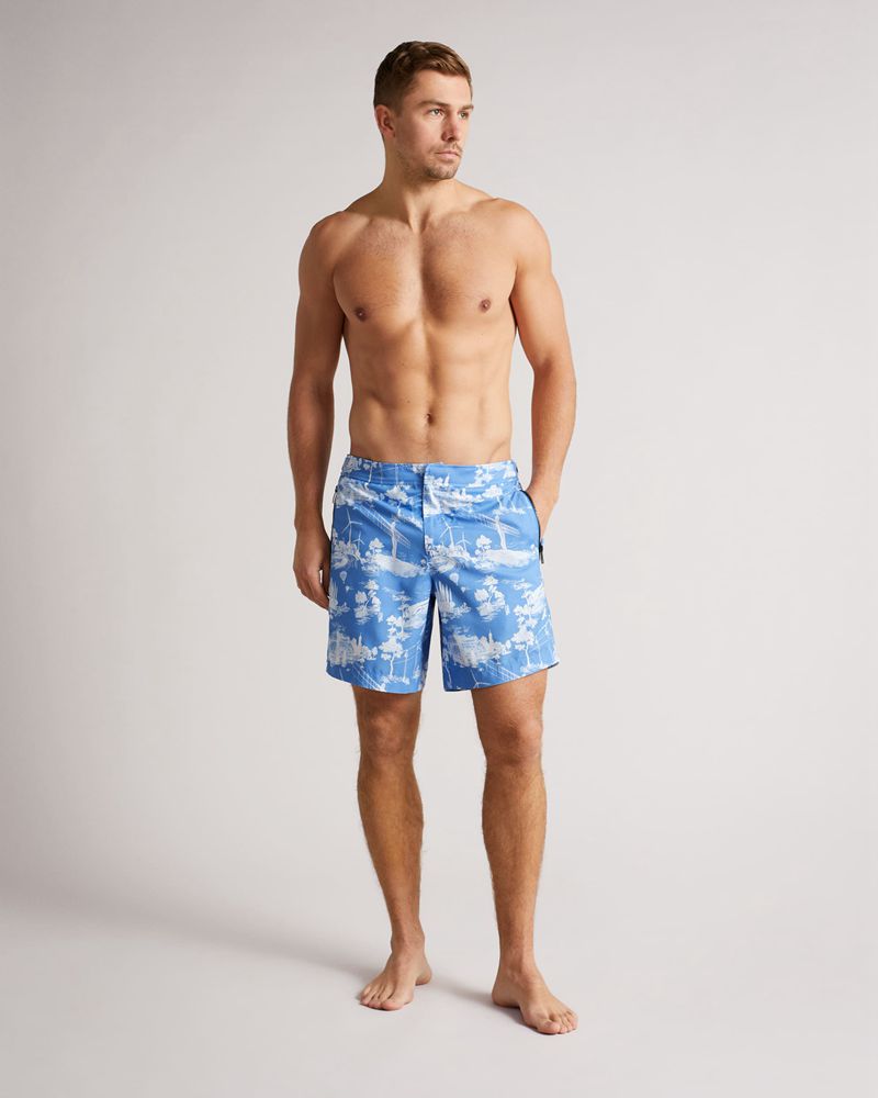 Ted Baker Holoway Printed Badkläder Herr Blå | CJD-903217