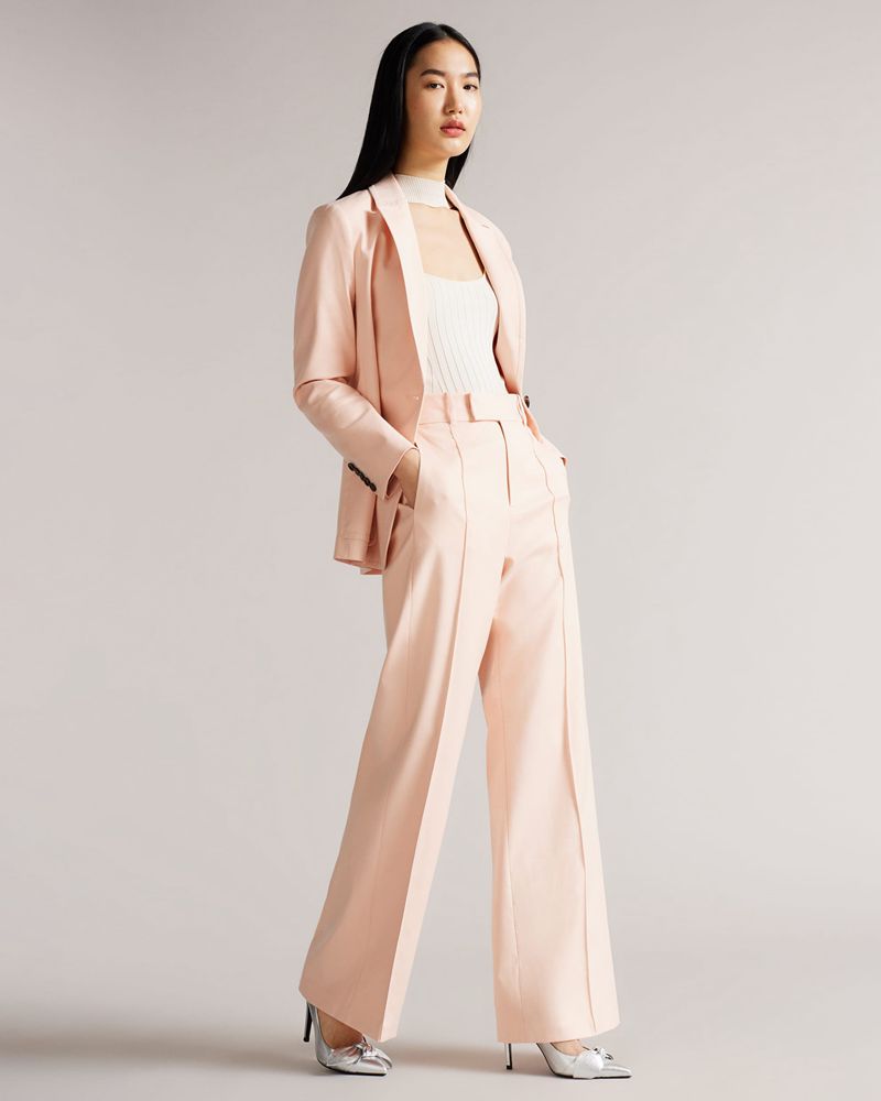 Ted Baker Kaisat High Waisted Flood Length Breda Leg Byxor Dam Rosa | YWA-062735
