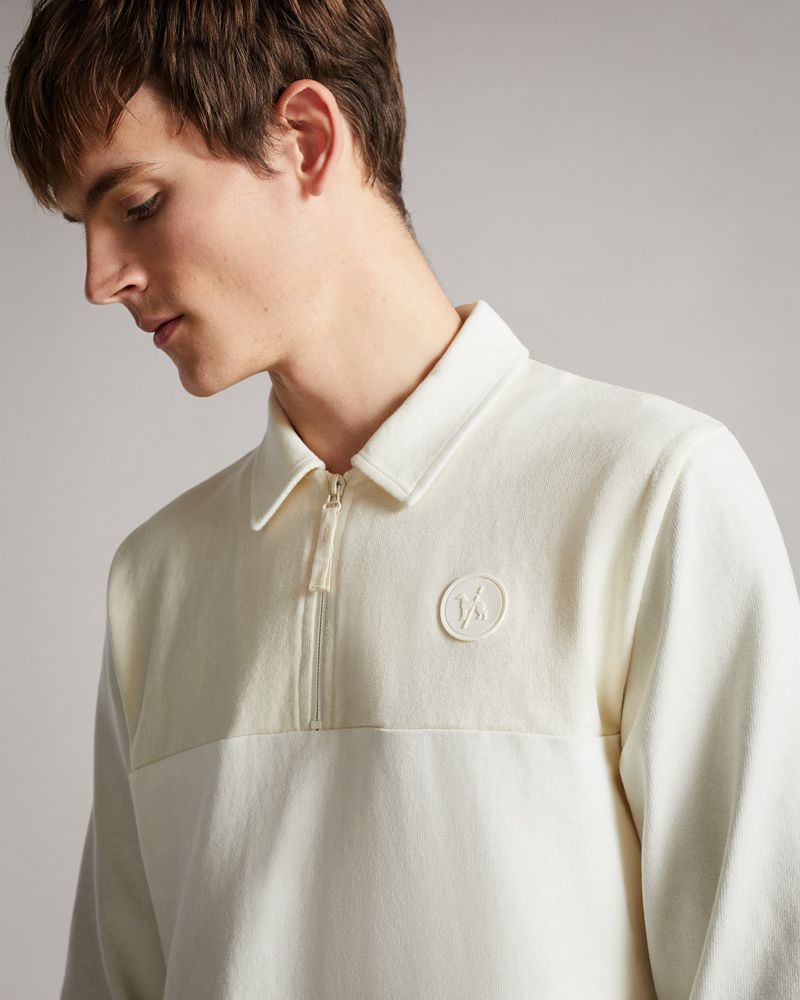 Ted Baker Kam Zip Rugby Jersey Blast Herr Gray | FTG-539628
