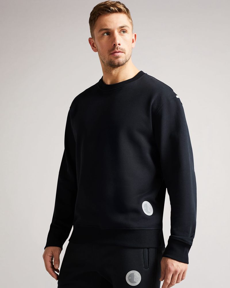 Ted Baker Linford Long Sleeve Active Jersey Blast Herr Svarta | ZFS-618759