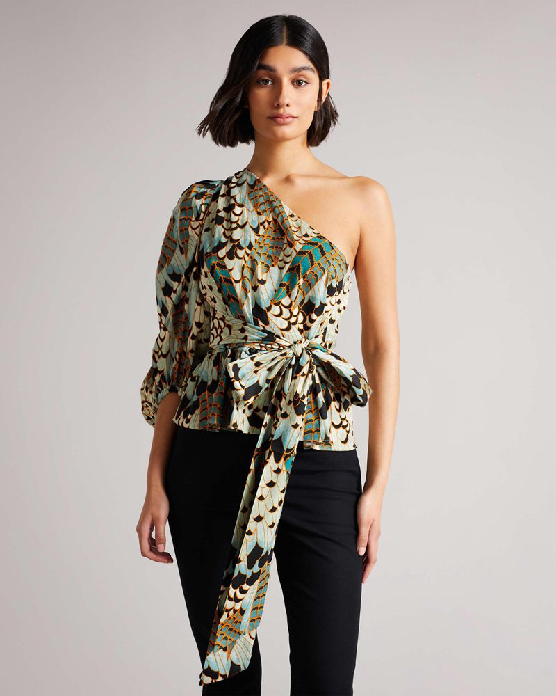Ted Baker Lumo Printed One With Midja Blast Dam Blå | QZR-078495