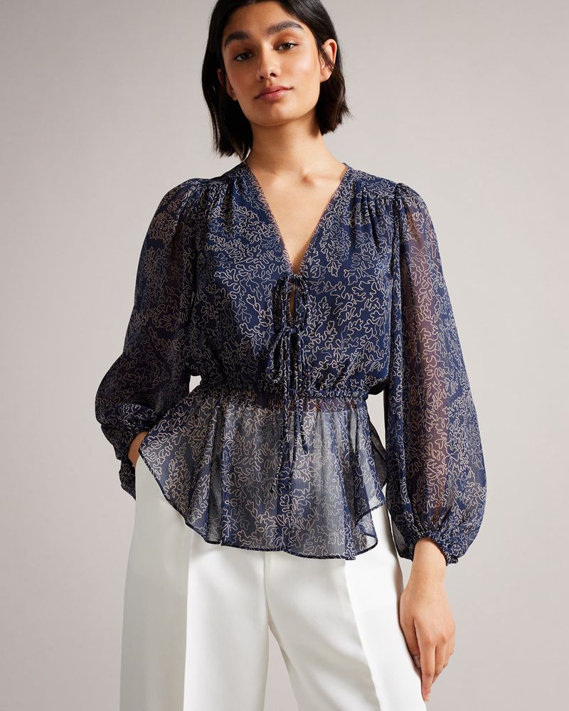 Ted Baker Mildrid Blast Dam Marinblå | WPL-369421