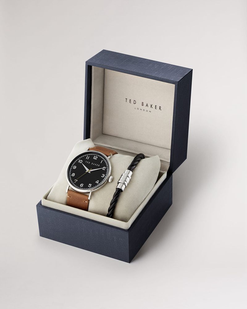 Ted Baker Nxweek & Bracelet Gift Set Plånbok Herr Svarta | NCP-615842