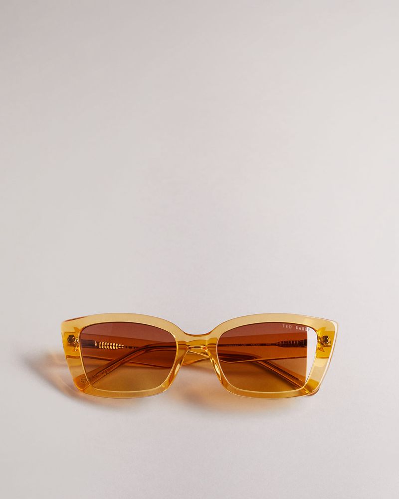 Ted Baker Pattiie Tws164 Narrow Cat Eye Solglasögon Dam Gula | JGS-451289