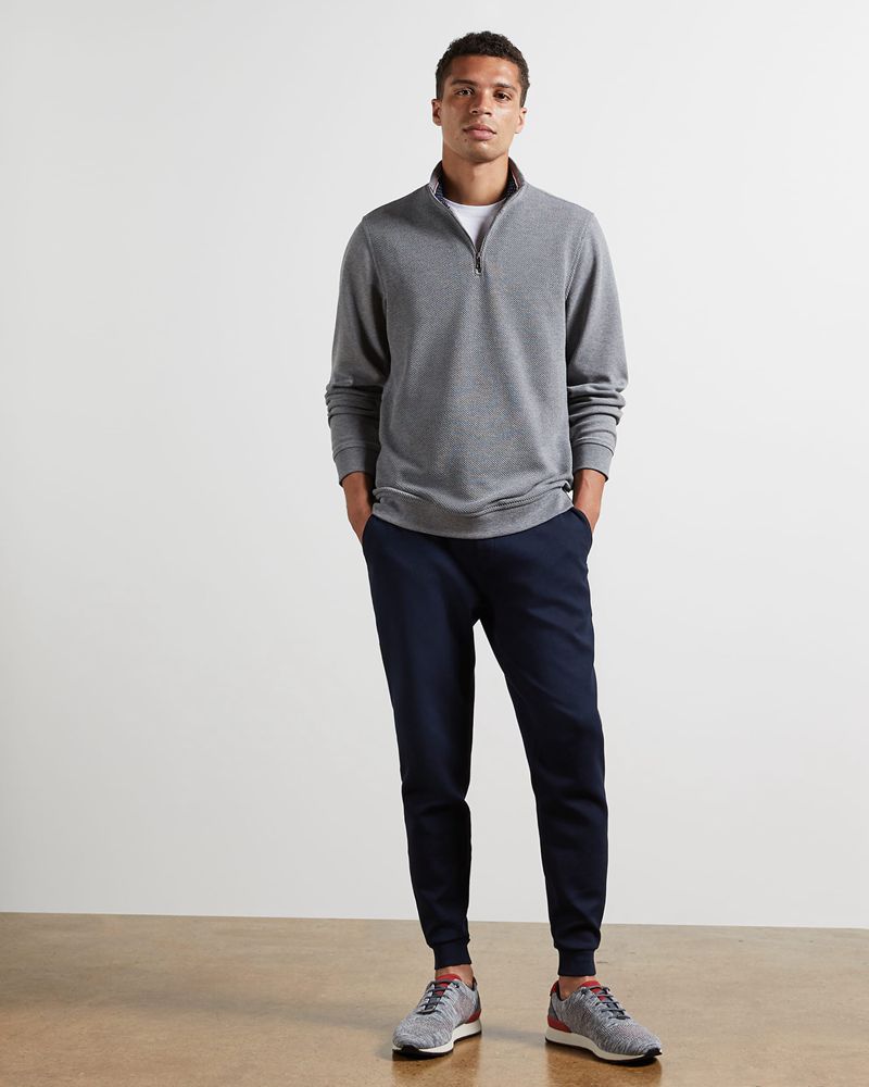 Ted Baker Rebal Ls Funnel Neck Layering Blast Herr Gray | GNC-705963