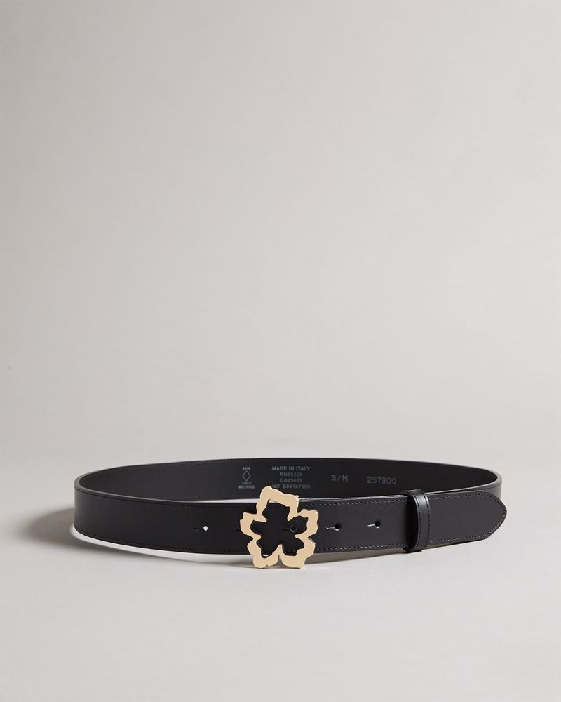 Ted Baker Rylan Slim Flower Spännen Bälte Dam Svarta | GNF-731458