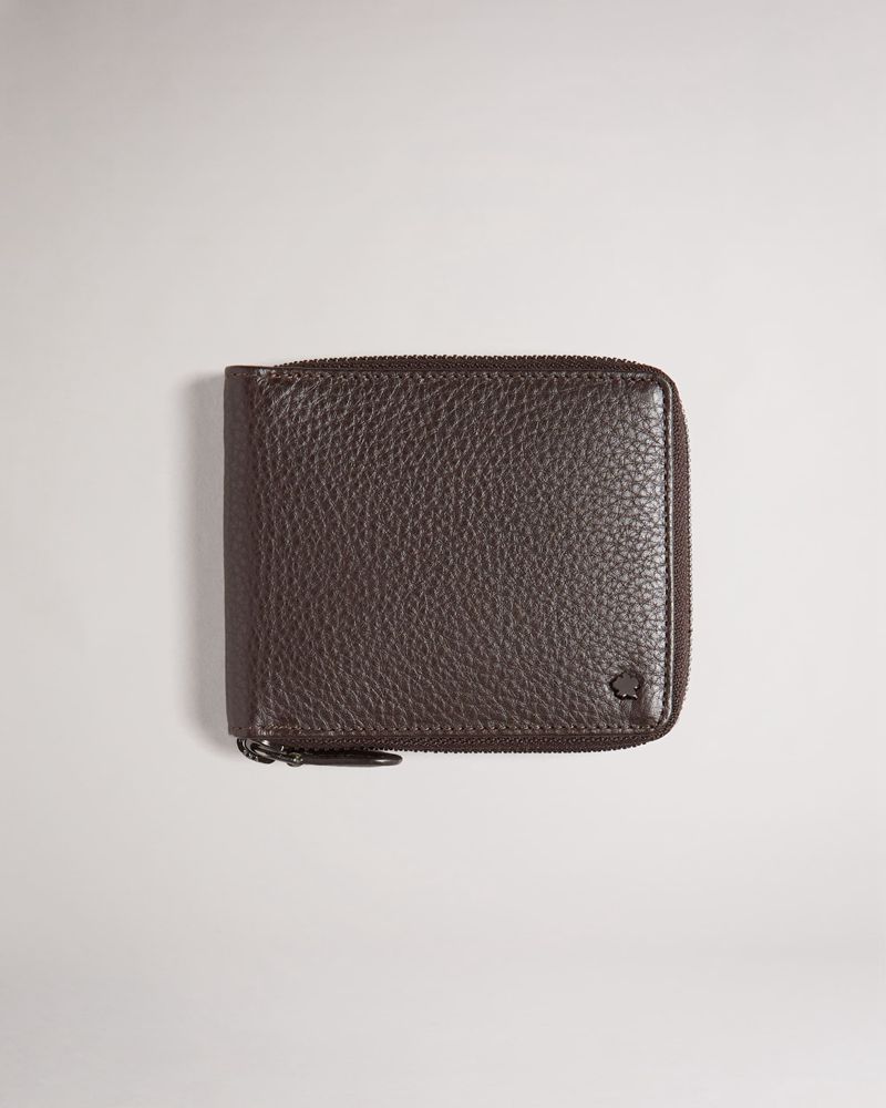 Ted Baker Stephen Zip Around Läder Bifold Plånbok Herr Bruna | PEF-315246