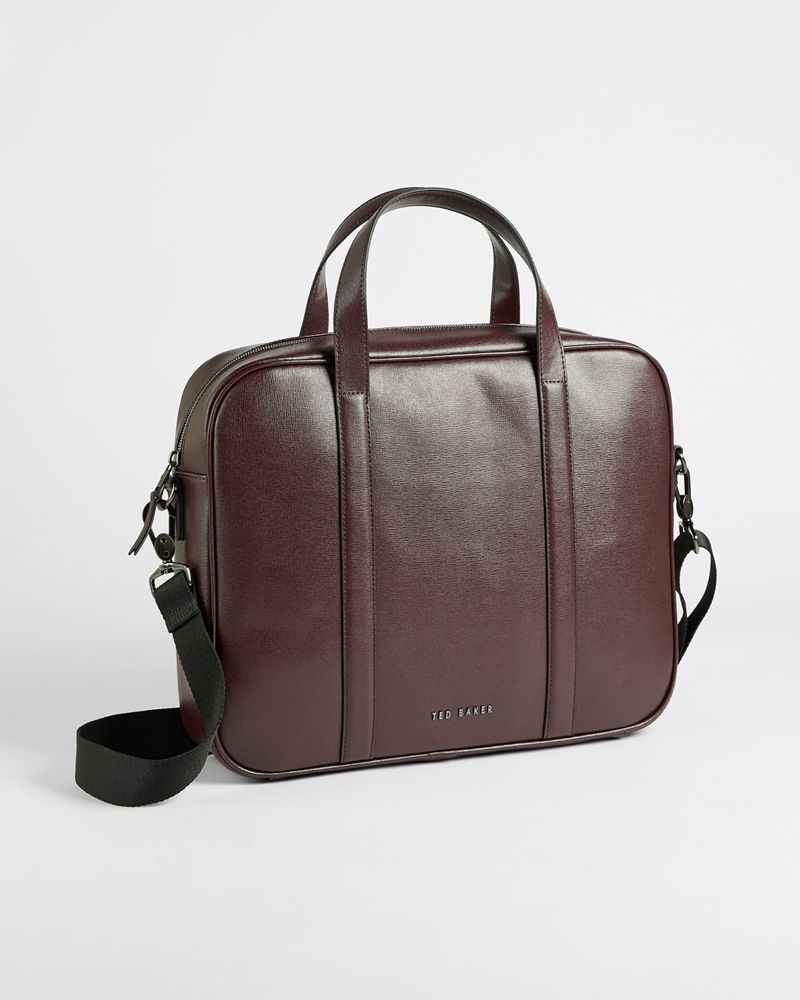 Ted Baker Strath Saffiano Läder Väska Herr Röda | XOS-784910