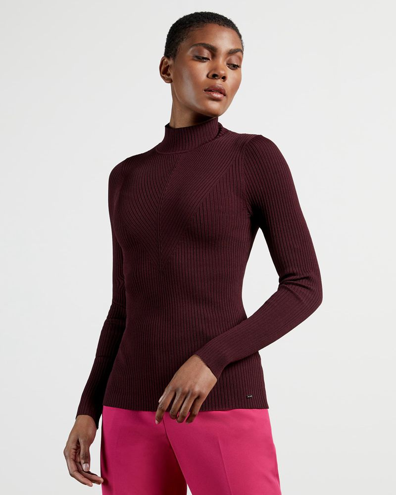 Ted Baker Taralyn High Neck Stickat Dam Röda | PGD-189325