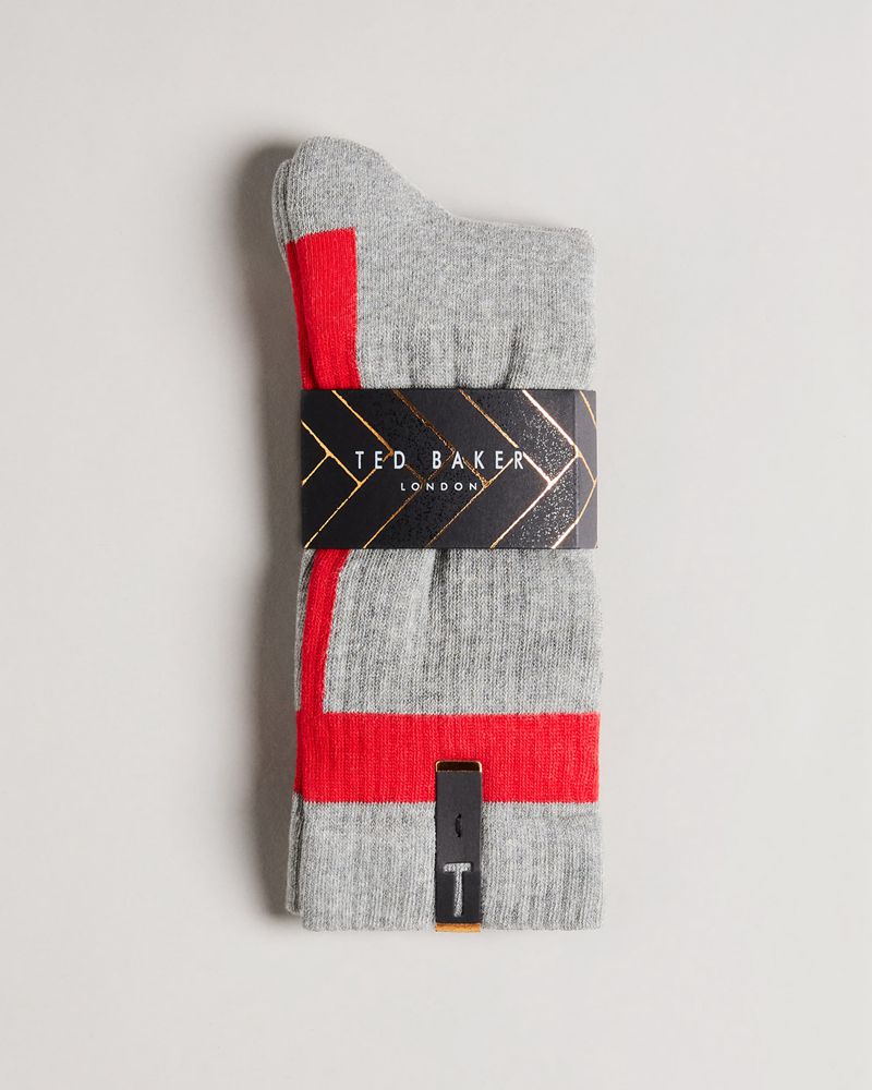 Ted Baker Teesok T Placement Strumpor Herr Gray | NPF-149265